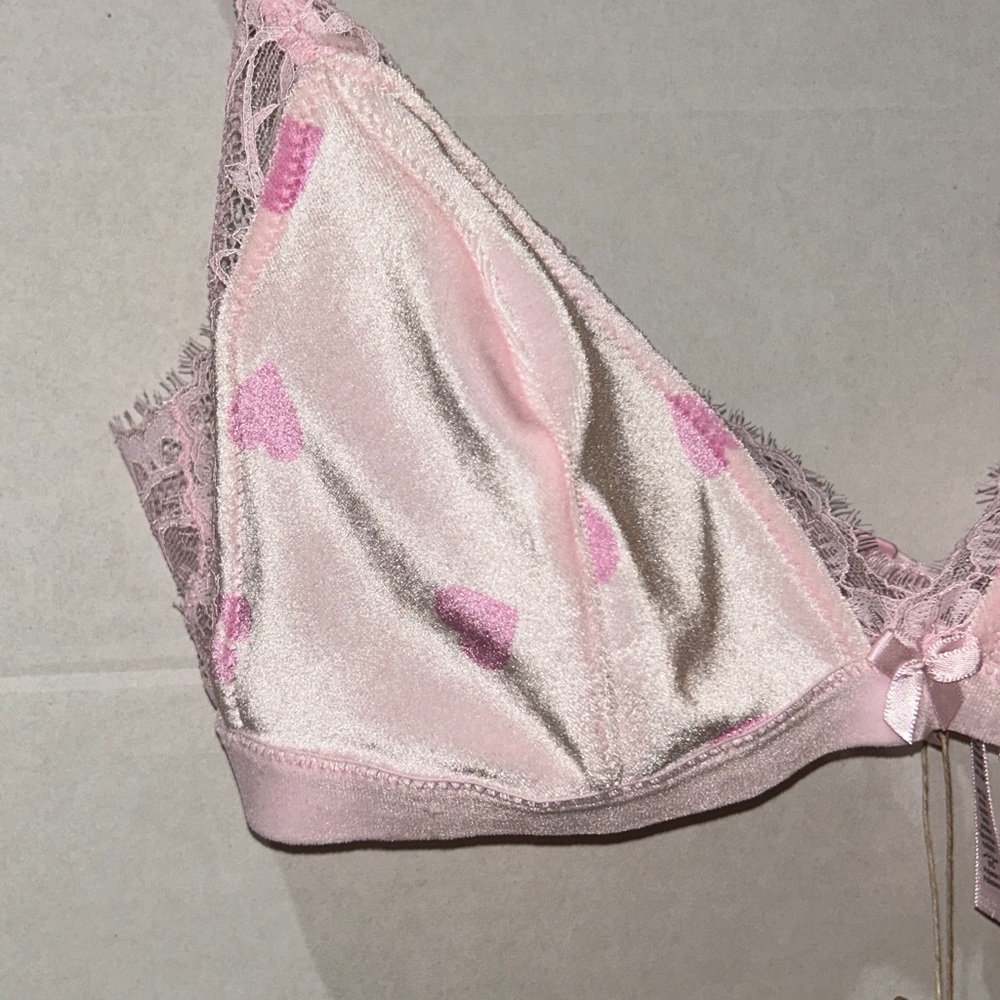 Skims Velvet Lace Triangle Bralette CB Heart Breaker Size Medium New W/Tags! - Picture 4 of 7